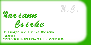 mariann csirke business card